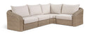 Seacrest 123.25" Olefin Water Resistant Fabric And Wicker 4pc. Outdoor Patio Modular Sectional - Beige