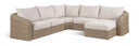 Seacrest 123.25" Olefin Water Resistant Fabric And Wicker 6pc. Outdoor Patio Modular Sectional - Beige