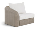 Seacrest Olefin Water Resistant Fabric And Wicker Outdoor Patio Modular Left Arm Chair - Cream