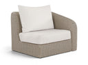 Seacrest Olefin Water Resistant Fabric And Wicker Outdoor Patio Modular Right Arm Chair - Cream
