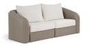 Seacrest 85.25" Olefin Water Resistant Fabric And Wicker 2pc. Outdoor Patio Modular Loveseat - Cream