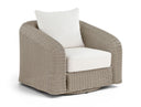 Seacrest Olefin Water Resistant Fabric And Wicker Outdoor Patio Swivel Chair - Cream