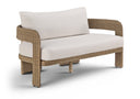 Sandbay 61.5" Olefin Water Resistant Fabric And Wicker Outdoor Patio Loveseat - Beige