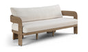 Sandbay 83.5" Olefin Water Resistant Fabric And Wicker Outdoor Patio Sofa - Beige