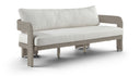 Sandbay 83.5" Olefin Water Resistant Fabric And Wicker Outdoor Patio Sofa - Cream