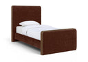 Dalton Fabric Upholstered Twin Bed - Burgundy
