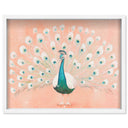 Peach Peacock Preppy | Hand Embellished Diamond Dust