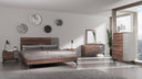 Palermo - Italian Modern Faux Concrete & Walnut 4-Piece Bedroom Set