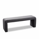 Minimalist Velvet Upholstered Bench - Grey