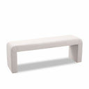 Minimalist Velvet Upholstered Bench - Cream