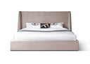 Roma - Modern Taupe Microfiber Upholstered Bed