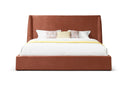 Roma - Modern Burnt Orange Microfiber Upholstered Bed