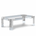 Casper Rectangular Glass Top, Acrylic And Metal Base Coffee Table - Chrome