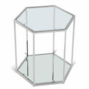 Sei Glass And Steel End / Side Table - Chrome