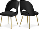 Logan Velvet Upholstered Dining Chair - Black