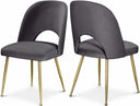 Logan Velvet Upholstered Dining Chair - Grey
