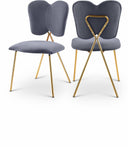 Angel Velvet Upholstered Dining Chair - Grey