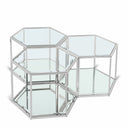 Sei Glass And Steel 3pc. Modular Coffee Table - Chrome