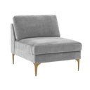 Serena Performance Velvet Modular Armless Chair