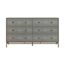 Pesce 57" Faux Shagreen 6-Drawer Dresser