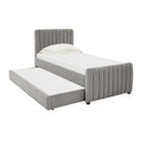 Angela Performance Velvet Trundle Bed in Twin