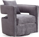 Kennedy Performance Velvet Swivel Accent Chair