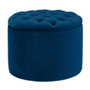 Queen Performance Velvet Round Storage Ottoman