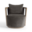 Paolo Upcycled Contract-Grade Fabric Swivel Accent Chair