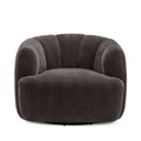 Jasmine Upcycled Contract-Grade Basketweave Fabric Swivel Accent Chair