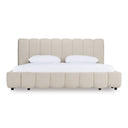 Harris - Modern Off-White Fabric Bed