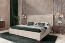 Corrico - Off White Velvet Modern Bed
