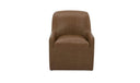 Maisie Rolling Dining Chair Tan Leather