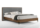Metcalf - Mid-Century Walnut & Grey Bed