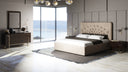 Moontide - Glam Beige Velvet and Brushed Brass Bedroom Set
