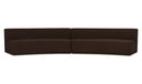 Naomi 2 Piece Concave Modular Sectional Dark Brown