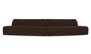 Naomi 2 Piece Convex Modular Sectional Dark Brown