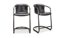 Freeman Counter Stool Onyx Black Leather - Set Of Two