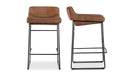 STARLET COUNTER STOOL OPEN ROAD BROWN LEATHER-SET OF TWO