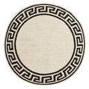 Greek Key Border Flatweave Round Rug
