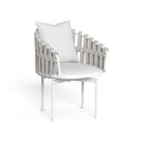 Frame Swivel Dining Armchair by Talenti, White / Silver