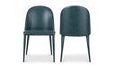 BURTON DINING CHAIR DARK TEAL VEGAN LEATHER-SET OF TWO