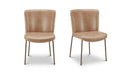 Early Dining Chair Tan Leather-Set Of Two