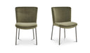 Early Dining Chair Faux Green Mohair-Set Of Two