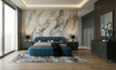 Yolonda + Soria - Modern Dark Teal Fabric + Grey Wash 4-Piece Bedroom Set