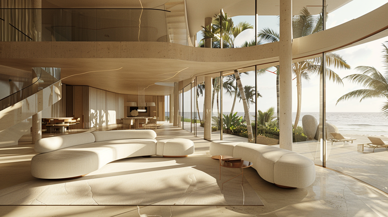 Ultra luxury modern Miami beachfront interior by Matho Home