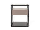Perkins Modern Smoked Glass & Grey End Table