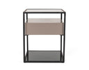 Perkins Modern Smoked Glass & Grey End Table