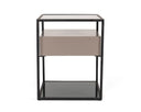 Perkins Modern Smoked Glass & Grey End Table