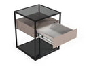 Perkins Modern Smoked Glass & Grey End Table