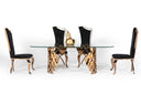 Bonnie Transitional Black Velvet & Rosegold Dining Chair (Set of 2), view 4